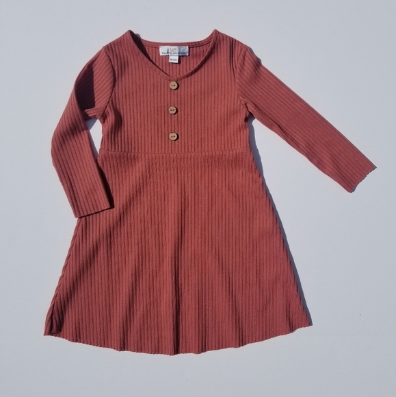 Bailey's Blossoms Mauve Ribbed Dress - Picture 1 of 3